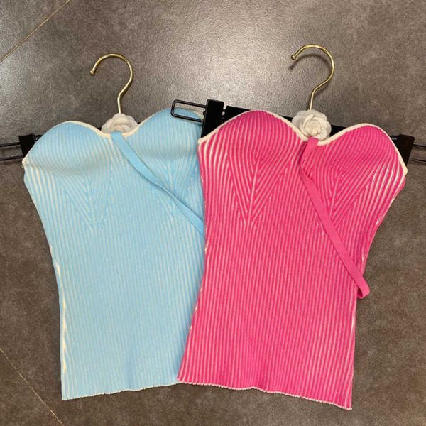 

fabpop summer sleeveless one shoulder v neck strapless knitted tank women crop gb543 210709, White