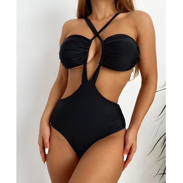 

one-piece suits urifens black bandage one piece swimwear women batsuit flat savings holder badmode 2021 beach bikini lyc70u