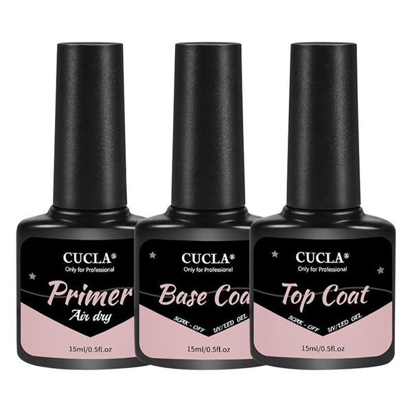 

3pcs primer coat base no wip matte nail art soak off lacquer long lasting gel manicure, Red;pink