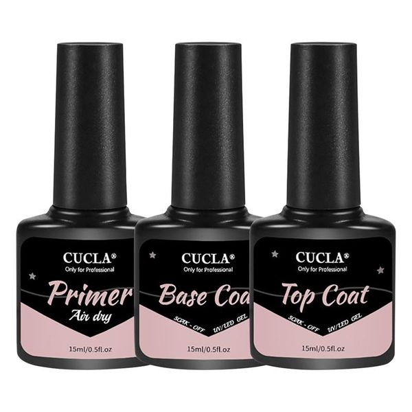 3 pcs primer top coat base sem wip matte unha arte absorver a laca manicure gel duradoura