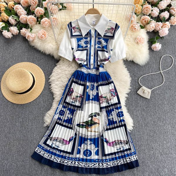 

casual dresses temperament suit women's lace long-sleeved sense printed wide-leg shorts two-piece hh4v, Black;gray