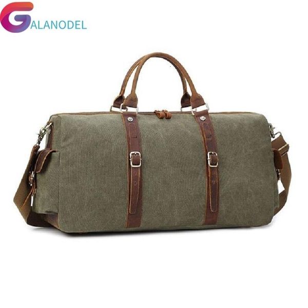 

duffel bags canvas mens m313 leather travel carry on luggage handbags big traveling tote large weekend bag overnight