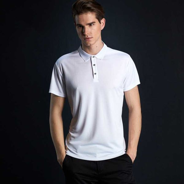 

men's polos 2021 summer half sleeve lapel shirt business fashion casual t-shirt breathable cultural, White;black