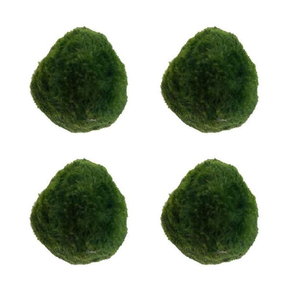 

4pcs green plastic water plant moss balls seaweed ball artificial ornament for fish tank aquarium decoration decorations