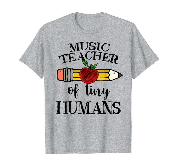 

music teacher of tiny humans back to school music director t-shirt, White;black