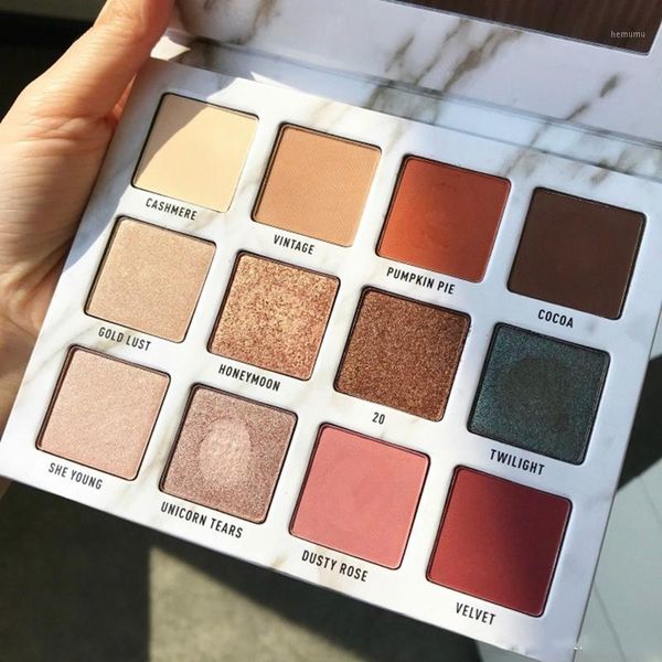 

color marble shimmer glitter eye shadow palette matte powder brighten easy to wear long-lasting1