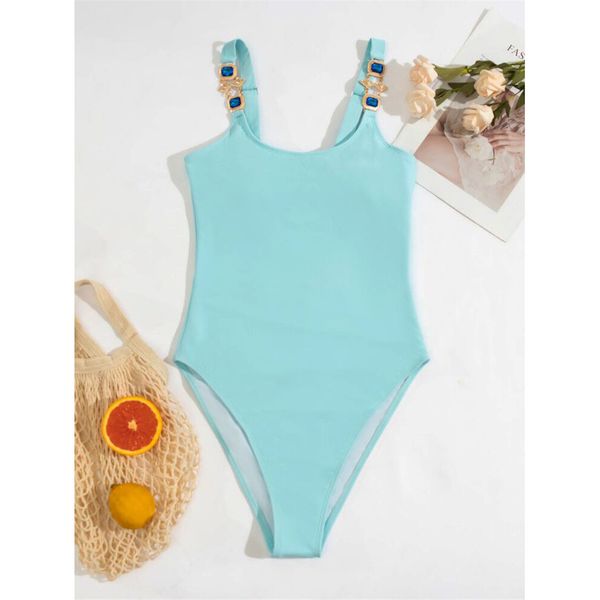 

new bling jewelled diamond women swimwear one piece swimsuit female rhinestones padded bather bathing suit swim lady k2936