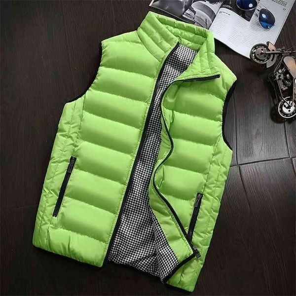 

brand clothing cotton-padded big siz men's vest men waistcoat mens jacket sleeveless winter fashion casual slim coats 210925, Black;white