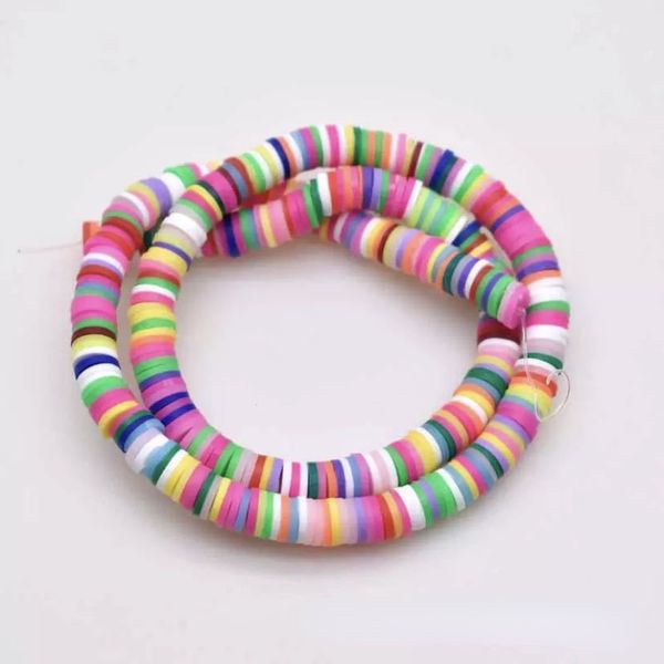 

color polymer clay string 6mm wafer gasket bead earrings bracelet necklace anklet ornament accessories polymer clay sheet gasket(the logisti, Black