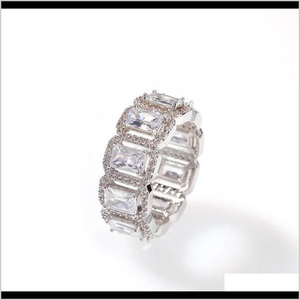 

2021 hip-hop ins wind street shooting ring personality hollow rectangular zircon index finger ring tail ring okhdk dgu0x, Silver