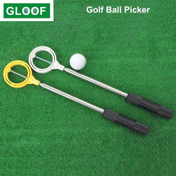

1pcs golf ball retriever pick up tool stainless steel shaft automatic locking scoop practical training aids