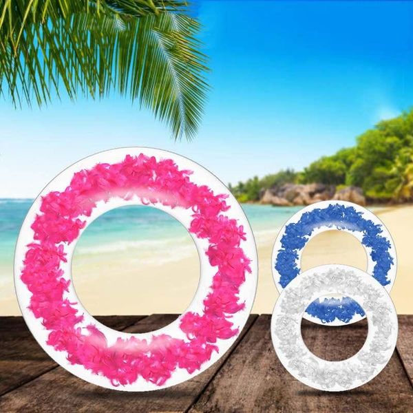 

life vest & buoy 60/90cm inflatable swimming ring feathers sequin beach summer pool float rafts water boys girl fun toys