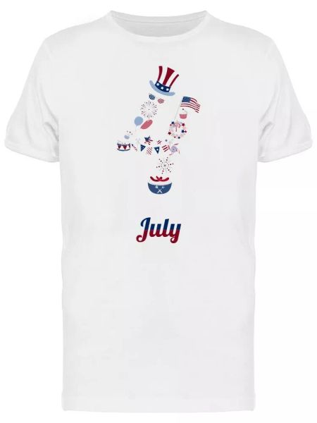 

4Th July Patriotic Doodles Men's Tee -Image by Shutterstock, White;black