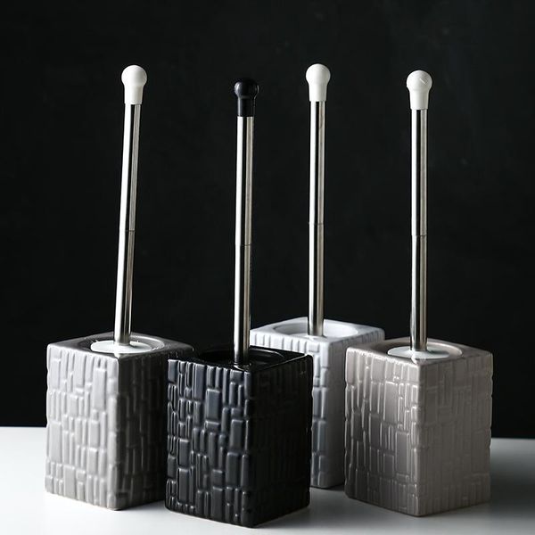 

toilet brushes & holders nordic art white ceramic brush set cleaning tool long handle no dead corner bathroom decoration accessories