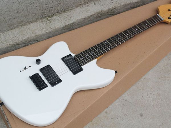 

electric guitar signature matte black white left hand