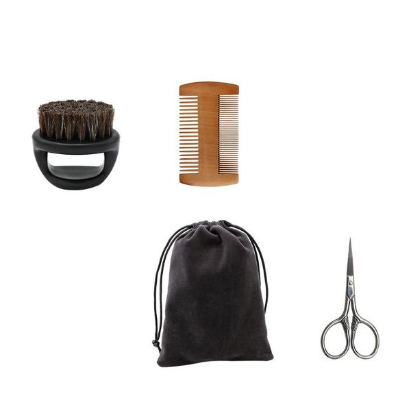 

hair brushes 1 set handle beard brush men use comb home kit, Silver