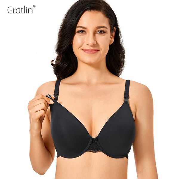 

gratlin women's breastfeeding seamless underwire maternity nursing bra for pregnant 210318, White