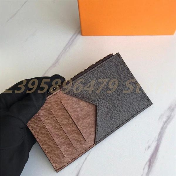 

card holders 2021 luxury design men/women business c0ln holder ladies fashion wallet coin purse with box, Brown;gray