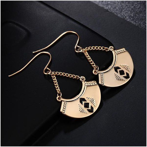 

dangle & chandelier enfashion vintage camber fan big earrings gold color earings drop for women long earring jewelry brinco n, Silver