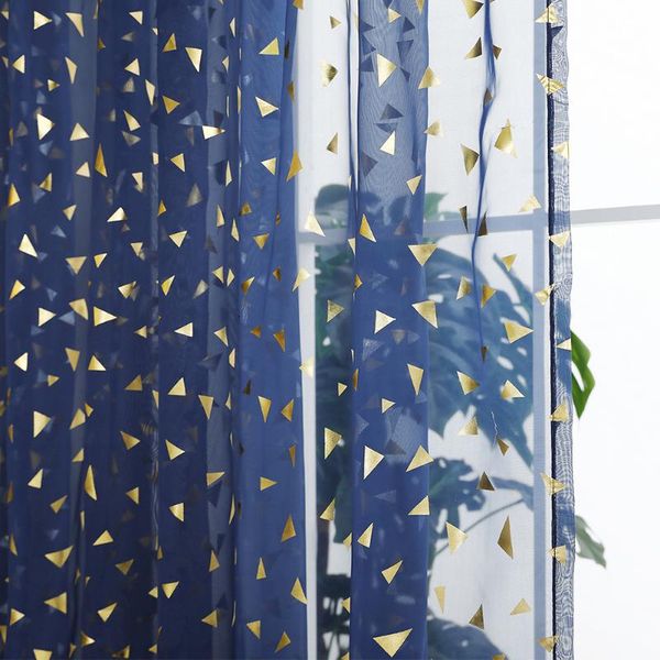 

curtain & drapes gold foil window see through soft romantic modern home decor easy install polyester summer for living room bedroom