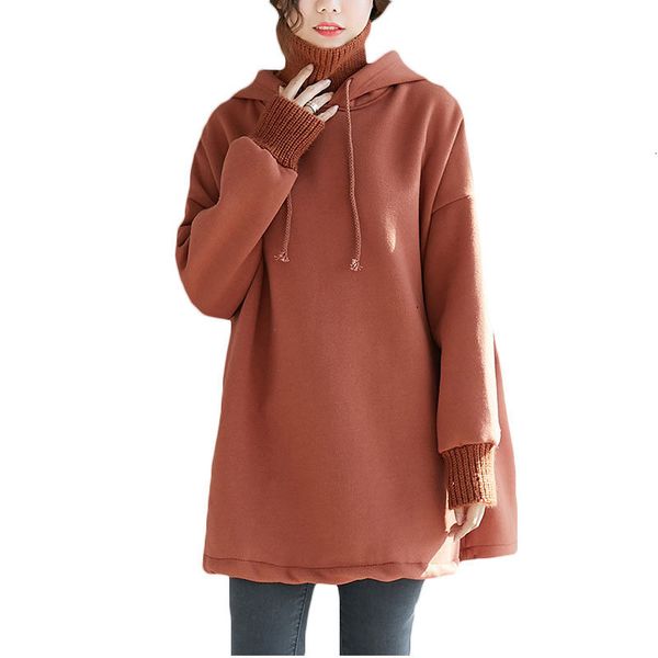 

hoodie femme knit high molecular goal with hood autumn grosser winter big single hoodies lq458 71su, Black