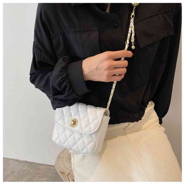 

western style women's 2021 new trend fashion lingge chain net red korean version small square slant span single shoulder bag