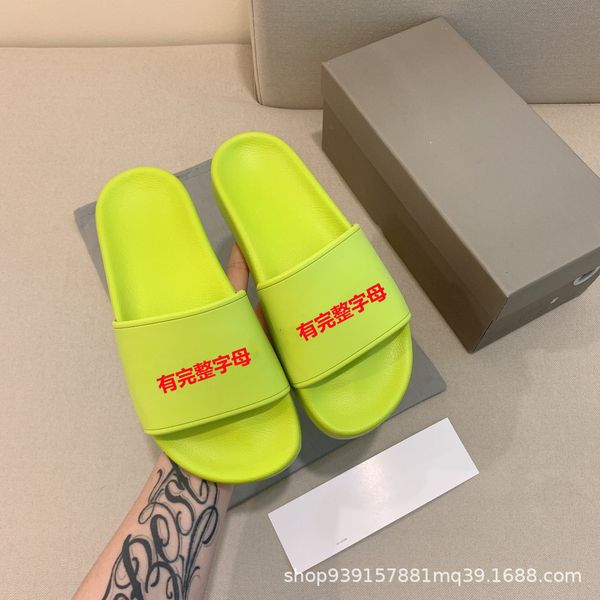 

b family paris slippers women's 2021 summer new wear trend flip flop print letter beach sandal women's shoes, Black