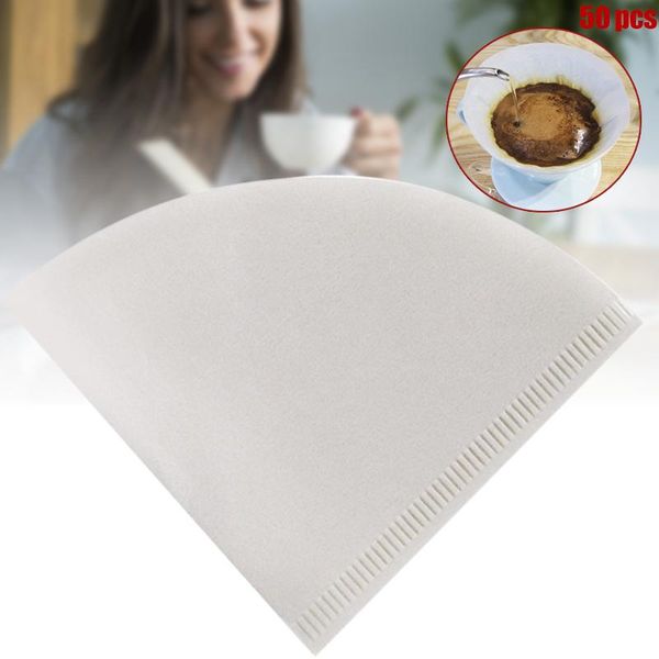 

coffee filters 50pcs cone-shaped hand drip brew filter home office travel diy cafe paper scvd889