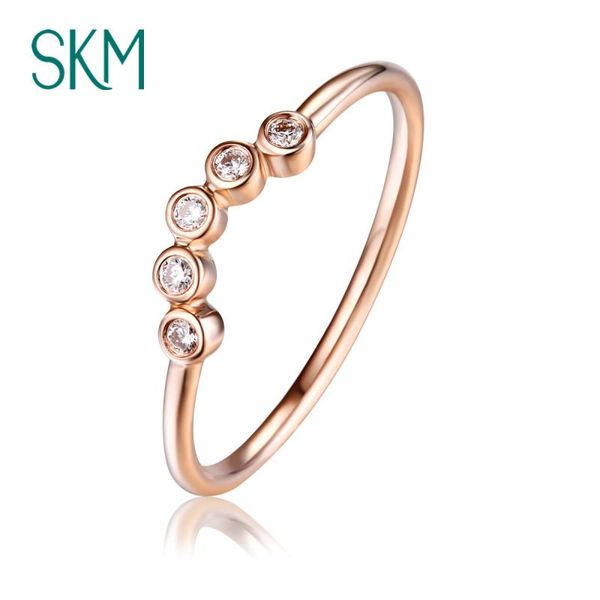 

cluster rings skm curved diamond wedding band ring for women 14k 18k gold bezel set promise anniversary gift, Golden;silver