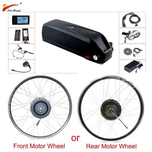 

electric bicycle 48v 500w conversion kit 20"26"700c front/rear hub motor wheel with lcd display e bike, Silver;blue