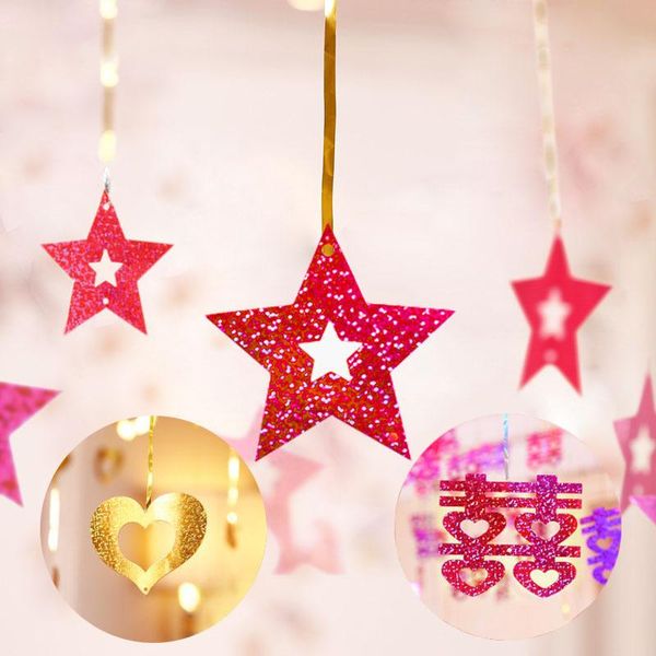 

party decoration wedding room scene layout birthday supplies red love balloon sequin rain silk pendant