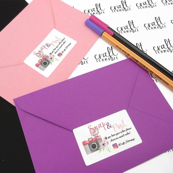 

greeting cards snap and post stickers, promote your business on social media stickes,business order package lables