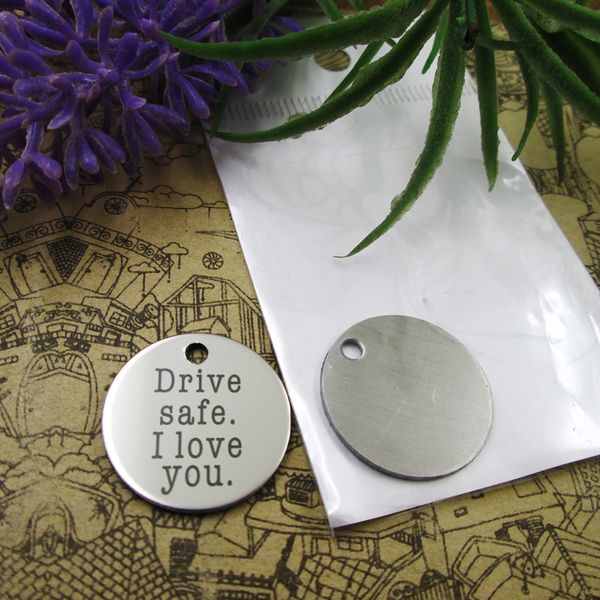 

40pcs--stainless steel charms"drive safe i love you" more style choosing diy pendants fo necklace, Bronze;silver