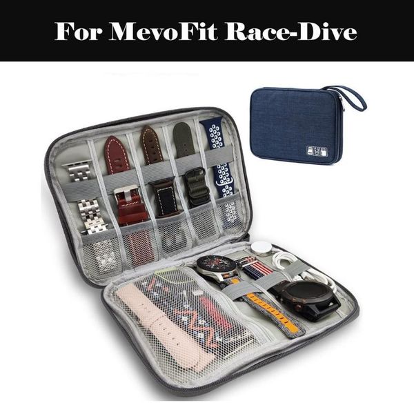 

watch boxes & cases multifunction portable strap organizer band box storage bag watchband holder travel case for mevofit race-dive, Black;blue