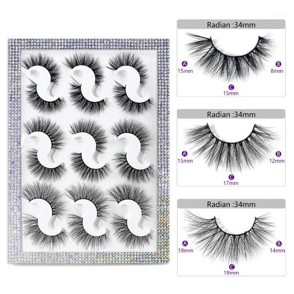 

9pair 3d mink eyelashes cruelty lashes handmade reusable natural false makeup fluffy1