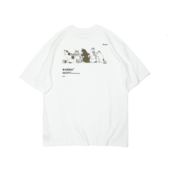 

men's t-shirts trendy kakegurui summer loose tshirt for men graffiti short sleeves tees leisure sleeve casual o-neck t-shirts, White;black