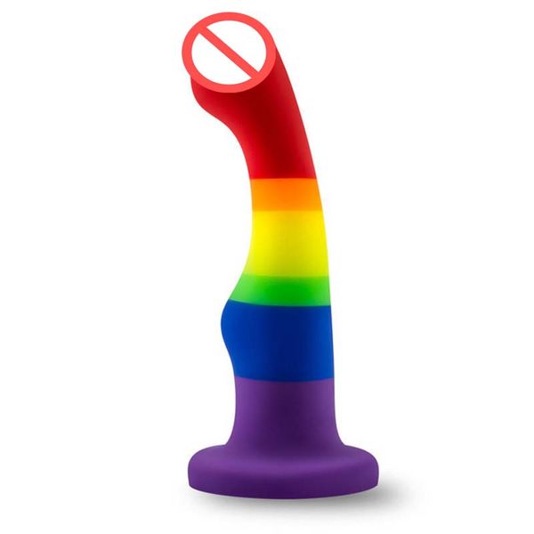 Arcobaleno Dildo Circo Dildo Spine anali Forte ventosa Masturbatore Massaggiatore Vagina Per le donne Giocattoli per adulti Cazzo finto Negozio di giocattoli del sesso