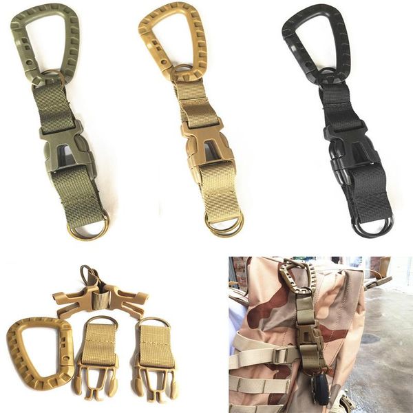 

cords, slings and webbing molle attach belt clip outdoor backpack strap clasp quickdraw carabiner camp water bottle hanger tactical holder h