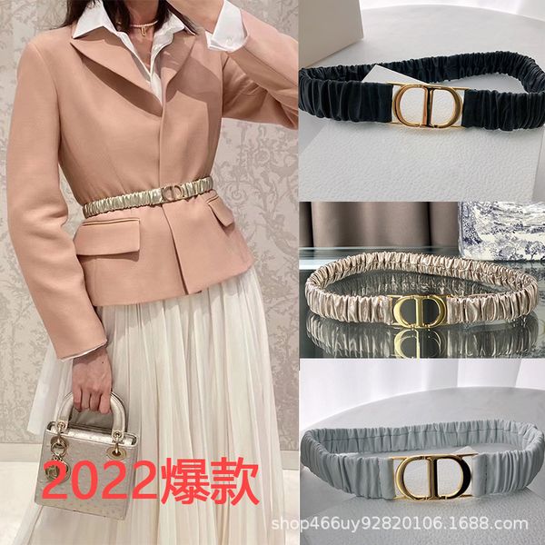 

c/d new 3.0 elastic women's belt star same ins decorative coat skirt sweater, Black;brown