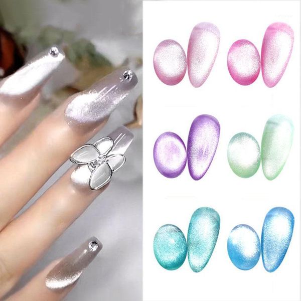 

8m magnet nail art gel polish semi-permanent soak off glitter 3d crystal cat eye uv varnish diy manicure lacquer1, Red;pink