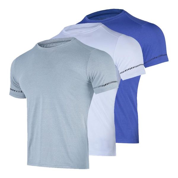 

men's round neck shirt running designer quick drying t shirts training sport men fitness weightlifting muscle jerseys, Black;blue