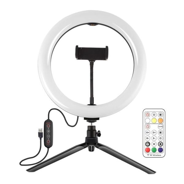 

haweel ring light bracket 10 inch 26cm rgb led pography with remote control & phone holder flash heads