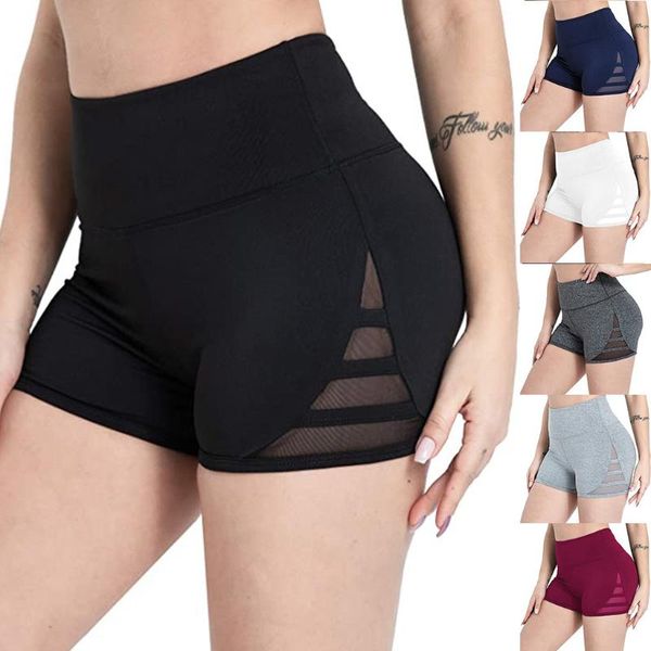 

women's leggings high waist fitness running non-perspective yoga shorts, Black