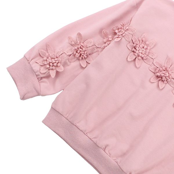 

kids girls clothes set lace flower sweatshirt + pants 2pcs costumes for girls spring autumn kids wear 6 8 10 12 13 14 year, White