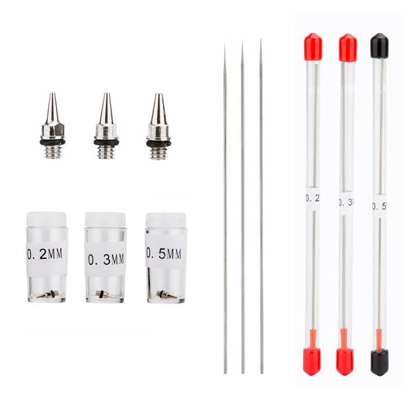 

professional spray guns 0.2mm,0.3mm,0.5mm airbrush nozzle and needles replacement parts for gun