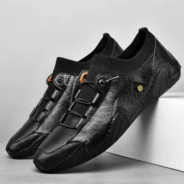 

valstone casual men loafers ocs shoes breathable flats drive leather luxury sneakers black white brown 220309