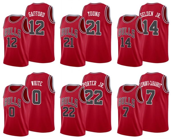 

chicago bulls men otto porter jr. coby white daniel gafford thaddeus young timothe luwawu-cabarrot wayne selden jr. jersey, Black