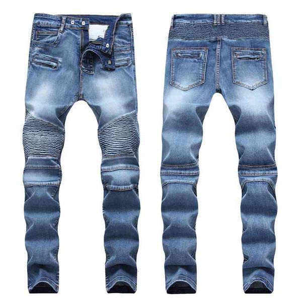 

men's jeans calÃ§a jeans para motociclista masculina, calÃ§a lavada vintage homens tamanhos 28 a 40, bme1, Blue