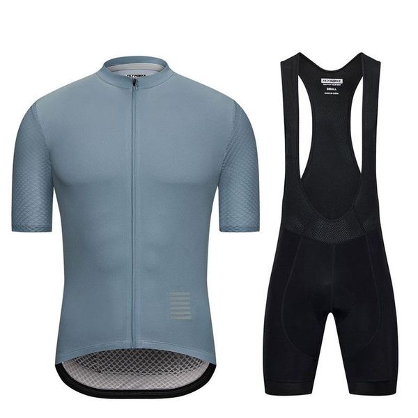 

racing sets 2021 summer cycling jersey bib set mtb uniform bike clothing quick dry bicycle wear clothes mens short suit, Black;blue