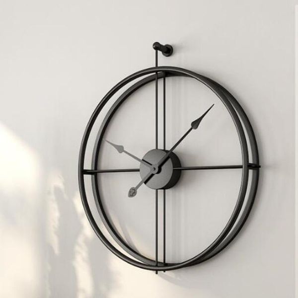 

wall clock simple round iron home living room decorative creative clocks